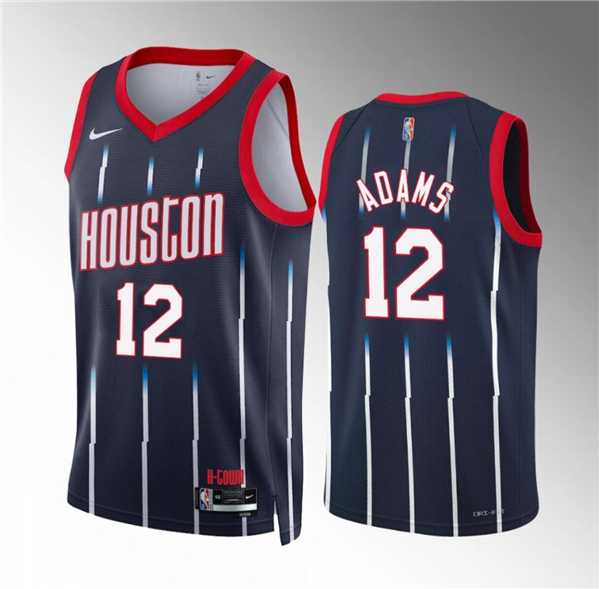 Men%27s Houston Rockets #12 Steven Adams Navy Classic Edition Stitched Jersey Dzhi